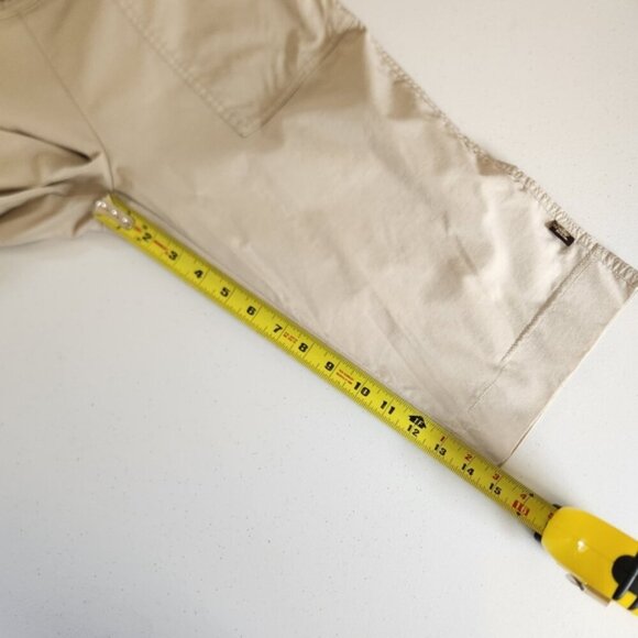 Prana Beige Mid Rise Cropped Hiking Pants Wide Leg Capri Summer Gorpcore - Picture 9 of 11